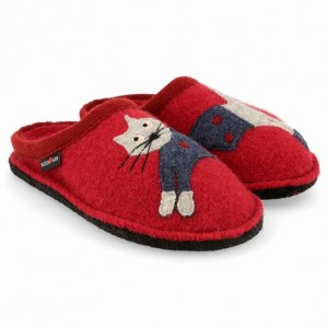 Men's Haflinger CUCHO Slippers Red | NZ BPQ240