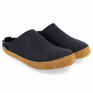 Men's Haflinger EMILS Slippers Navy | NZ BOZ380