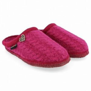 Women's Haflinger HERZERL Slippers Fuchsia | NZ RKV913