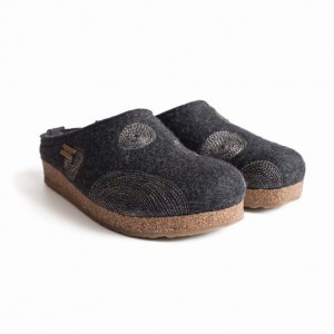 Women's Haflinger SPIRIT Clogs Dark Grey | NZ GUM208