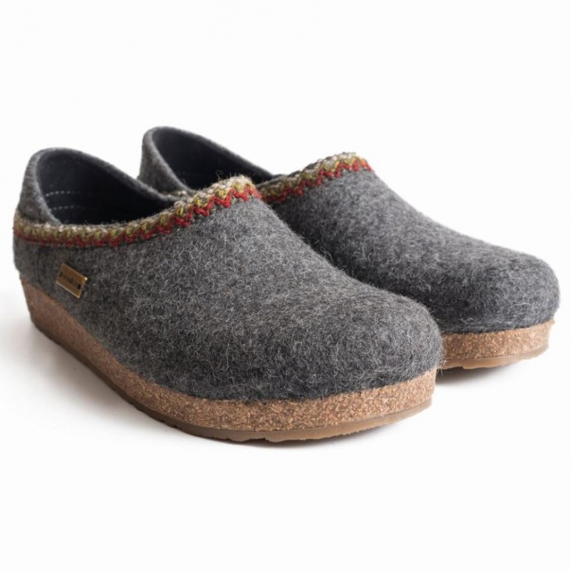 Men\'s Haflinger GZH ZIGZAG Clogs Grey | NZ GNF195