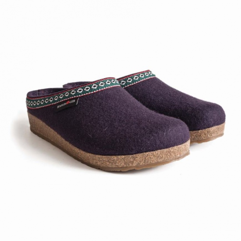 Men\'s Haflinger GZ Clogs Purple | NZ GIR138
