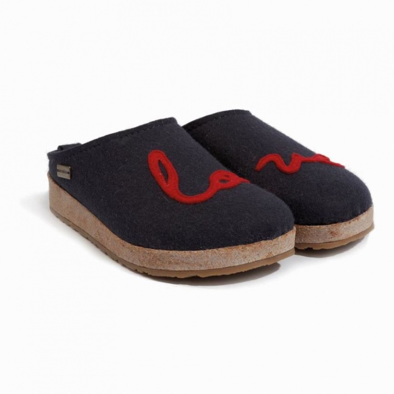 Women\'s Haflinger LOVELY Clogs Navy | NZ TKR543